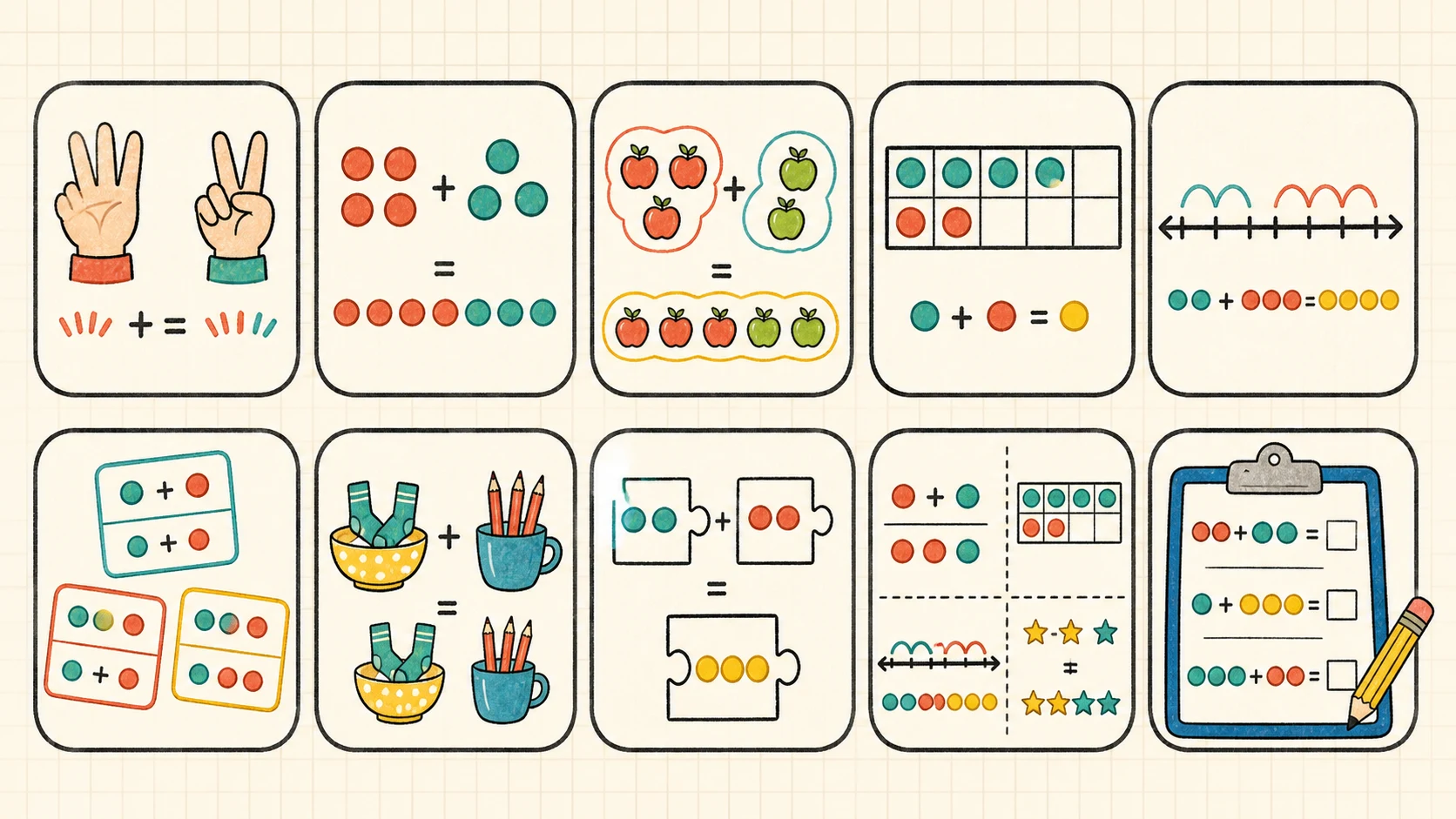 A two-week 1st Grade Addition practice and review plan