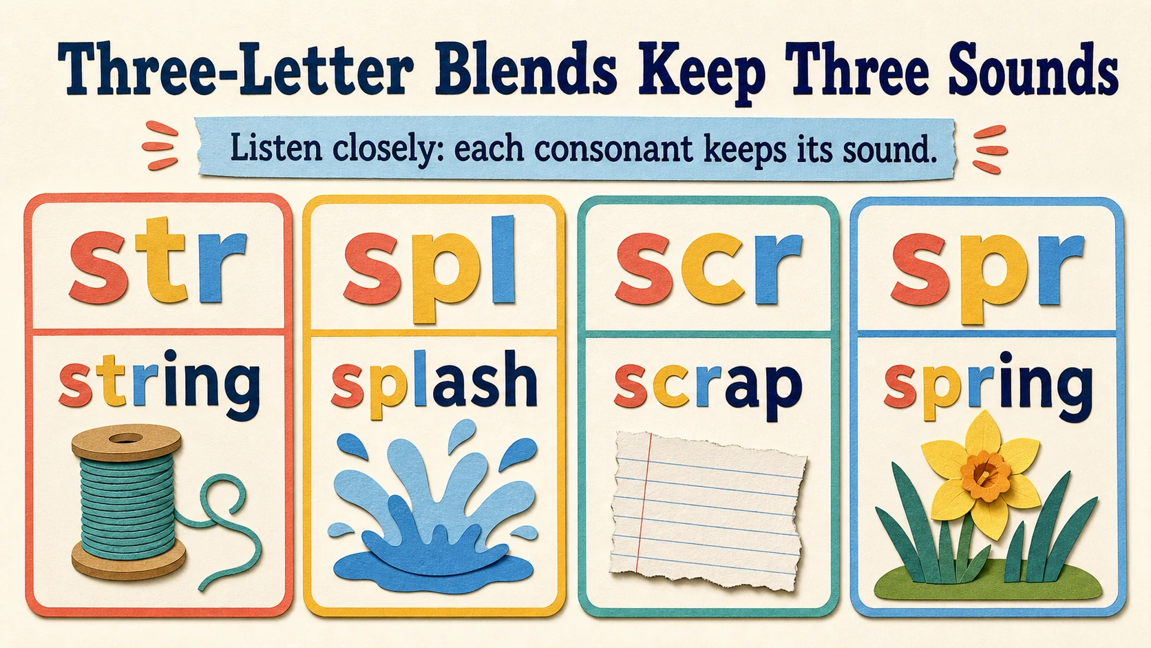 A visual map of the 2nd Grade Consonant Blends skills developed in this guide