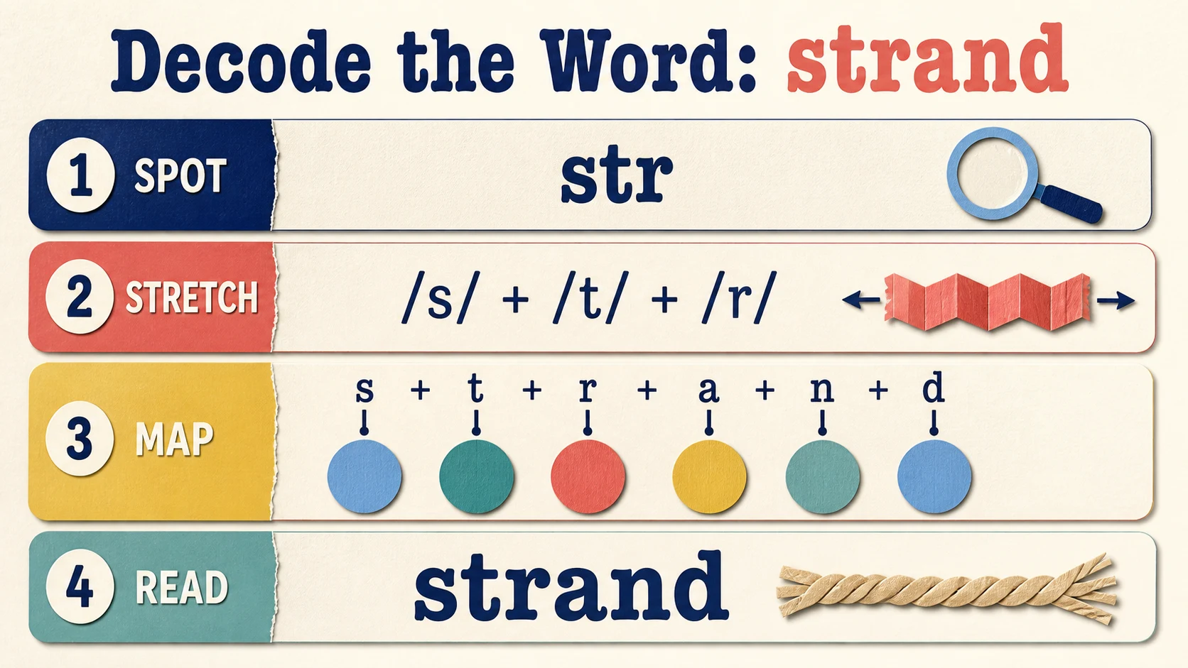 A worked 2nd Grade Consonant Blends example moving from a concrete model to an answer