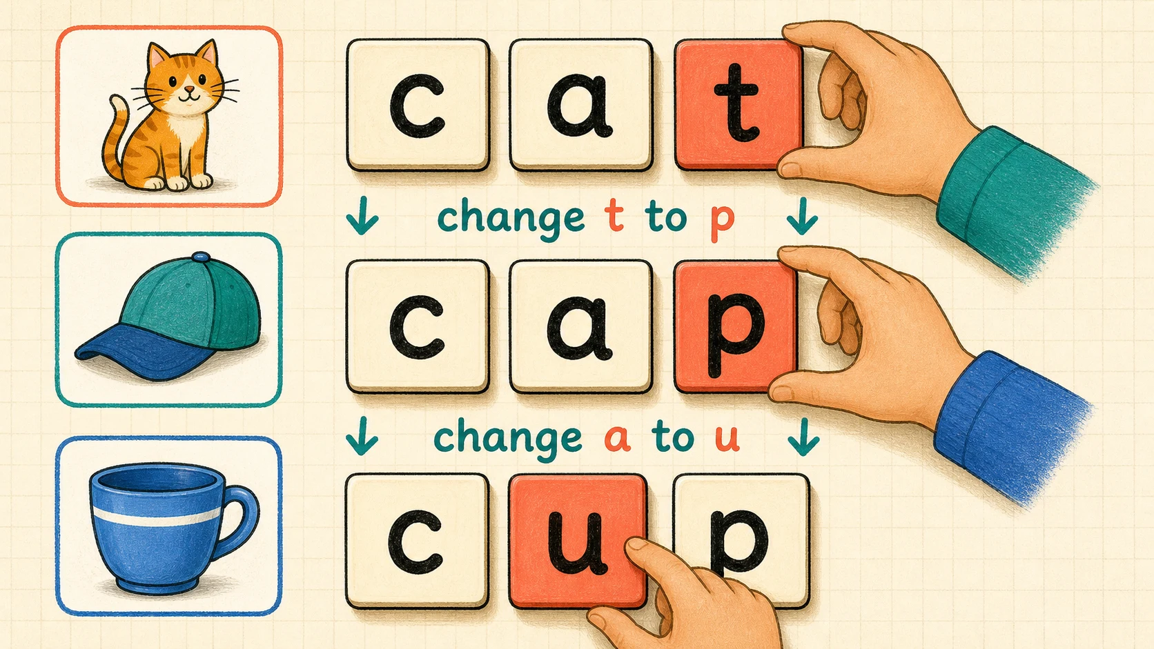 A short, repeatable 1st Grade CVC Words lesson routine
