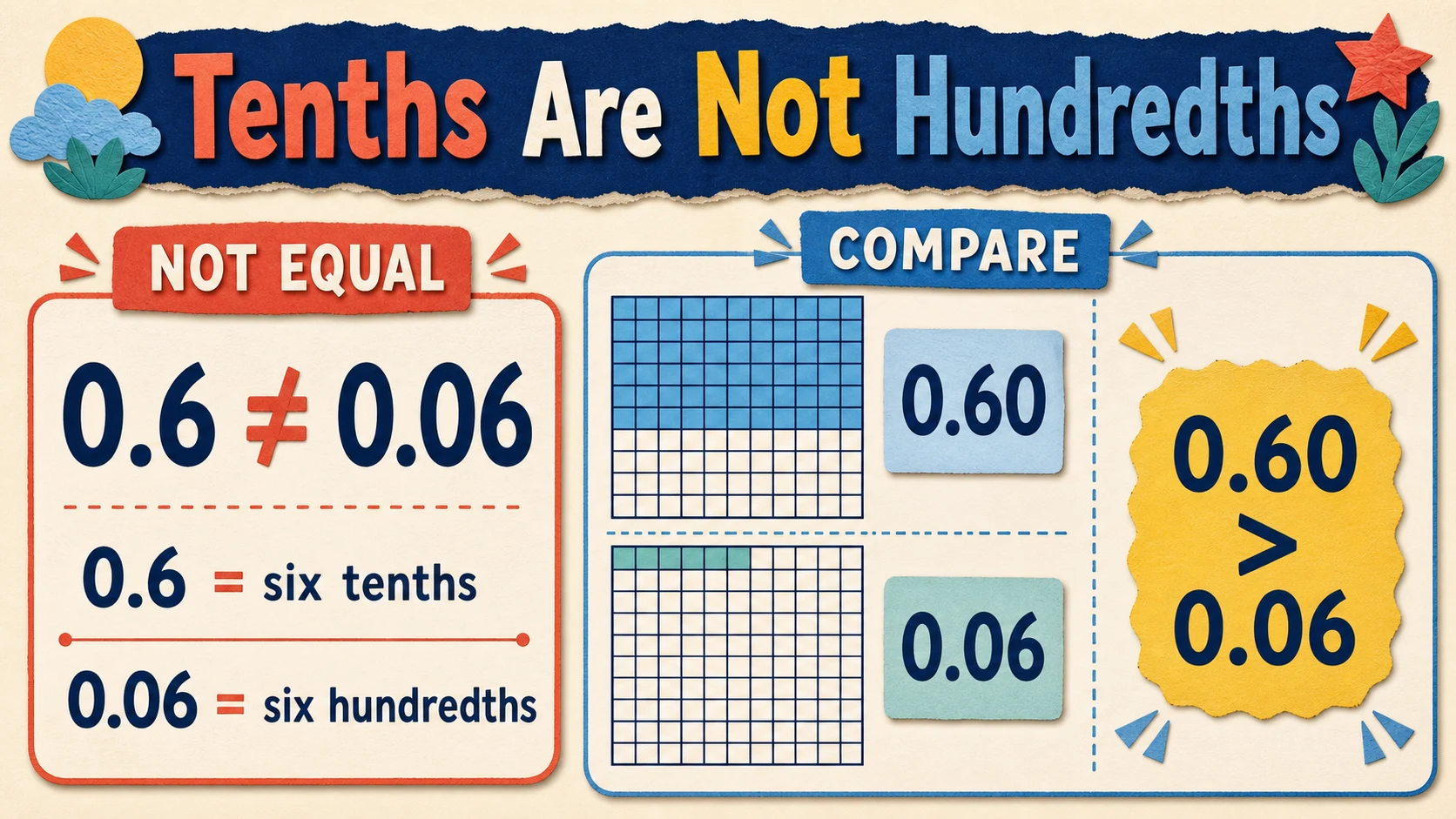 Common 3rd Grade Decimals errors paired with diagnostic teaching responses