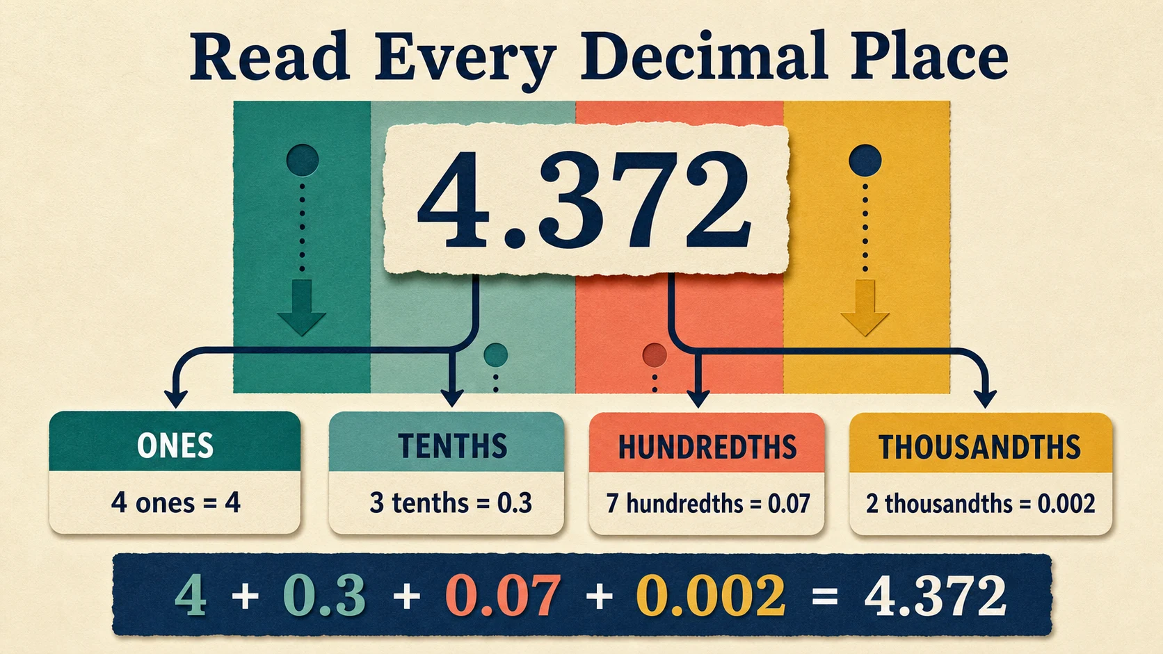 A visual map of the 6th Grade Decimals skills developed in this guide