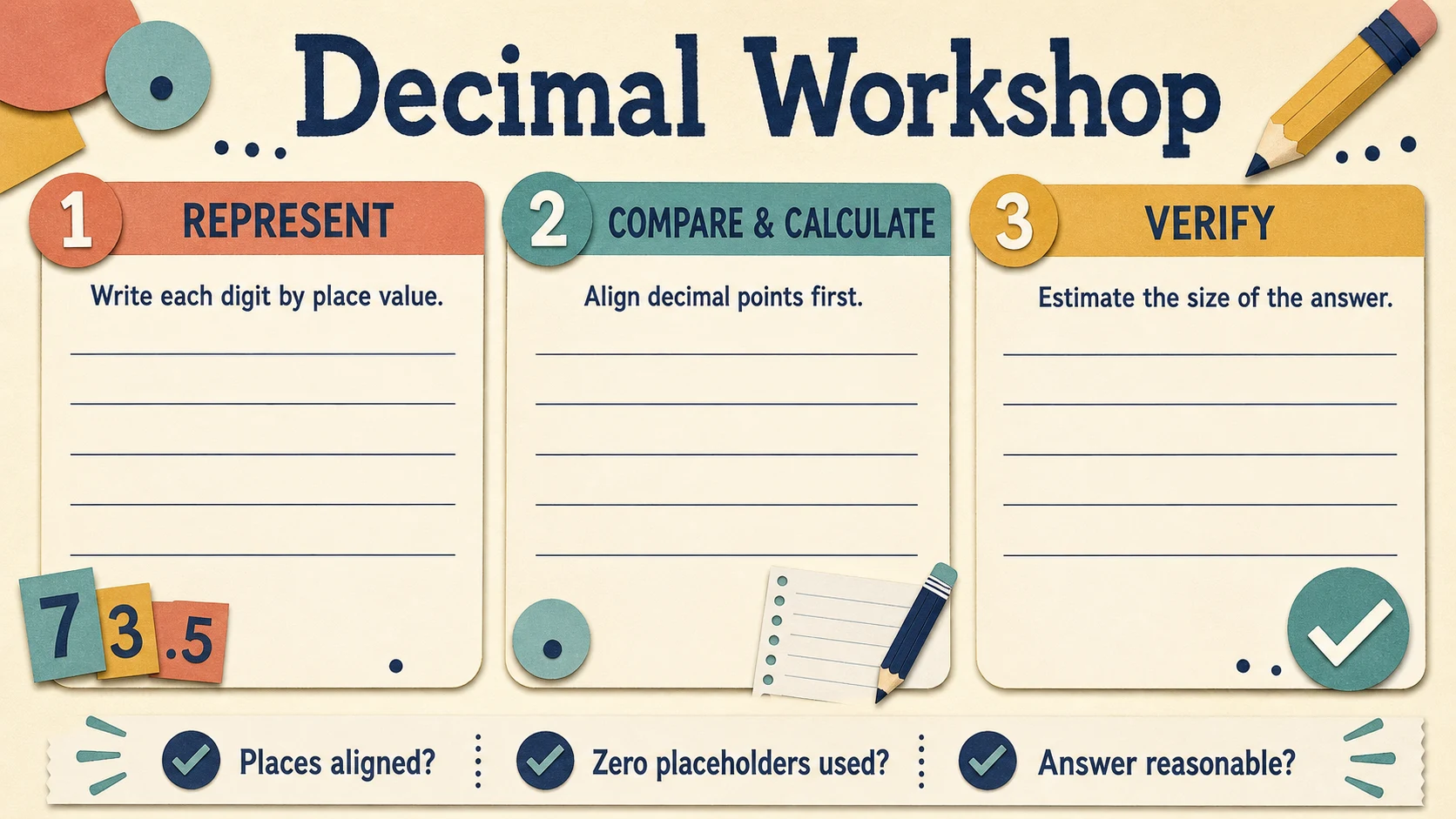 A two-week 6th Grade Decimals practice and review plan