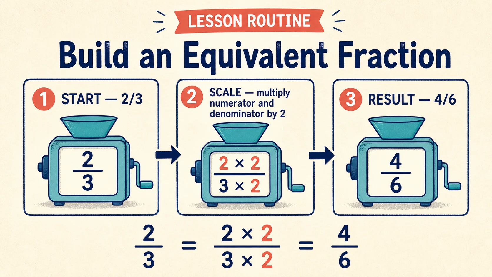 A short, repeatable 3rd Grade Fractions lesson routine