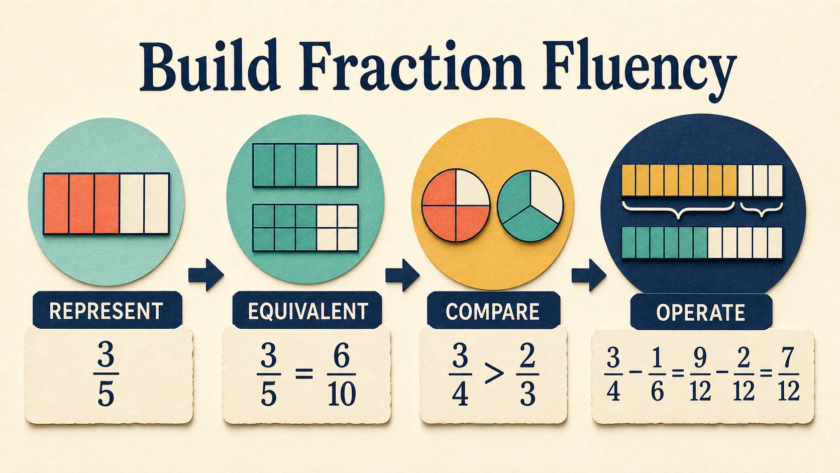 A 4th Grade Fractions progression from supported practice to independent work