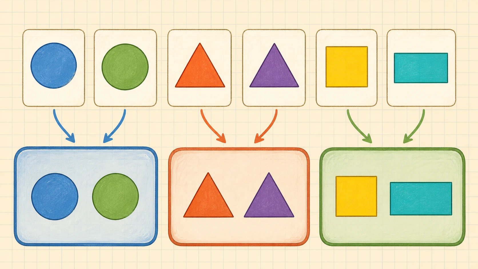 A worked Kindergarten Geometry example moving from a concrete model to an answer
