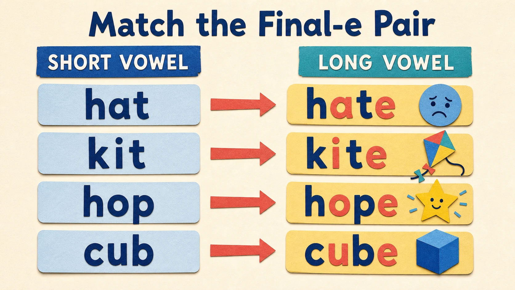 A short, repeatable 1st Grade Long Vowels lesson routine