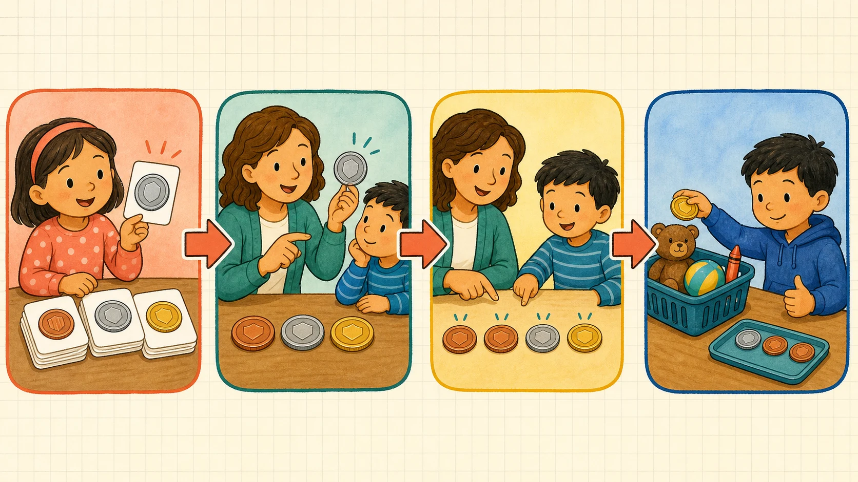 A short, repeatable 1st Grade Money lesson routine