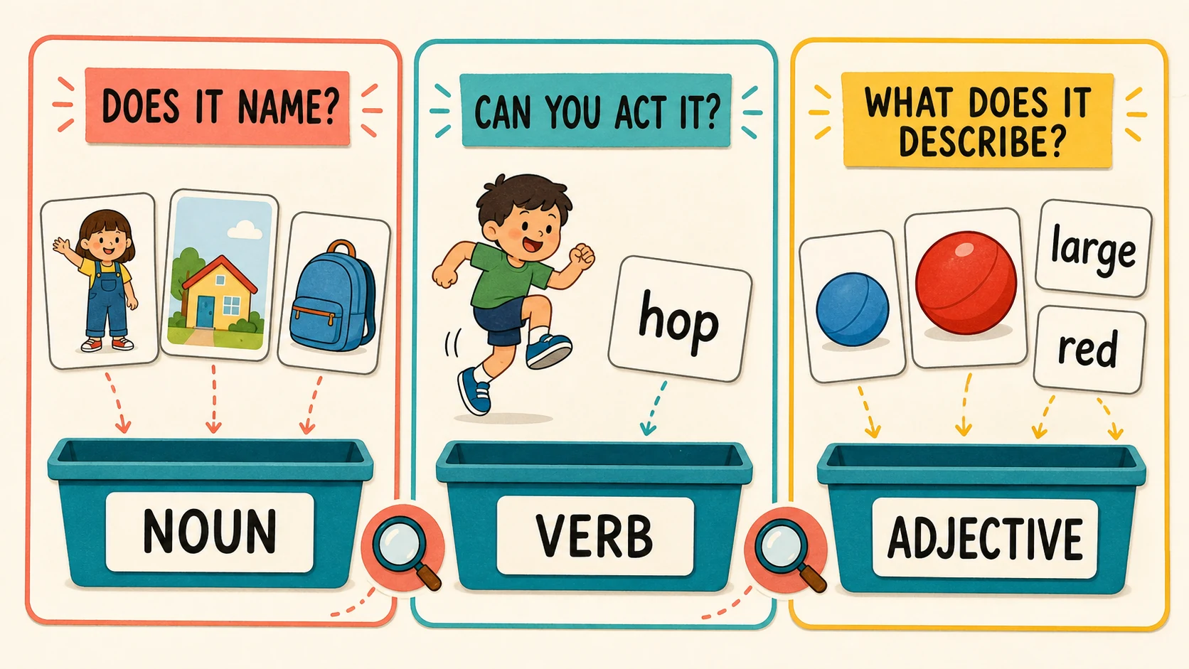 Common 1st Grade Parts of Speech errors paired with diagnostic teaching responses