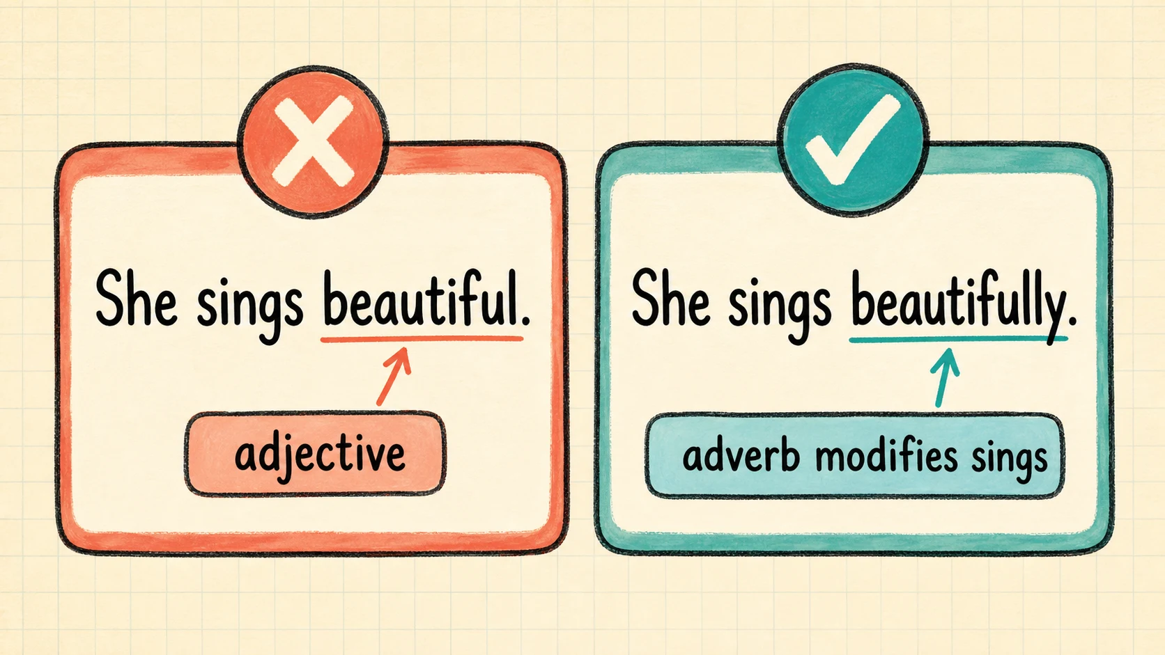 Common 4th Grade Parts of Speech errors paired with diagnostic teaching responses