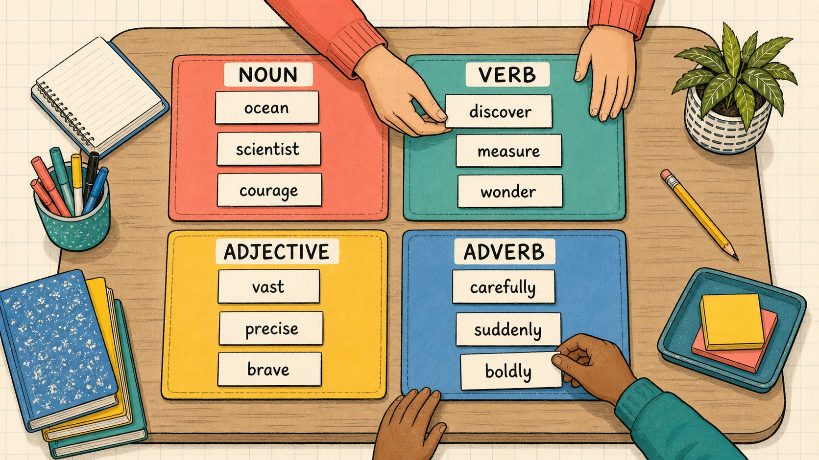A short, repeatable 4th Grade Parts of Speech lesson routine