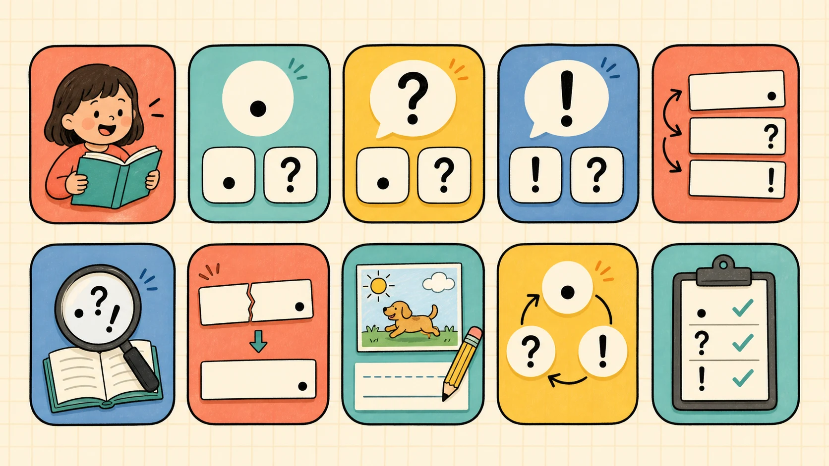 A two-week Kindergarten Punctuation practice and review plan