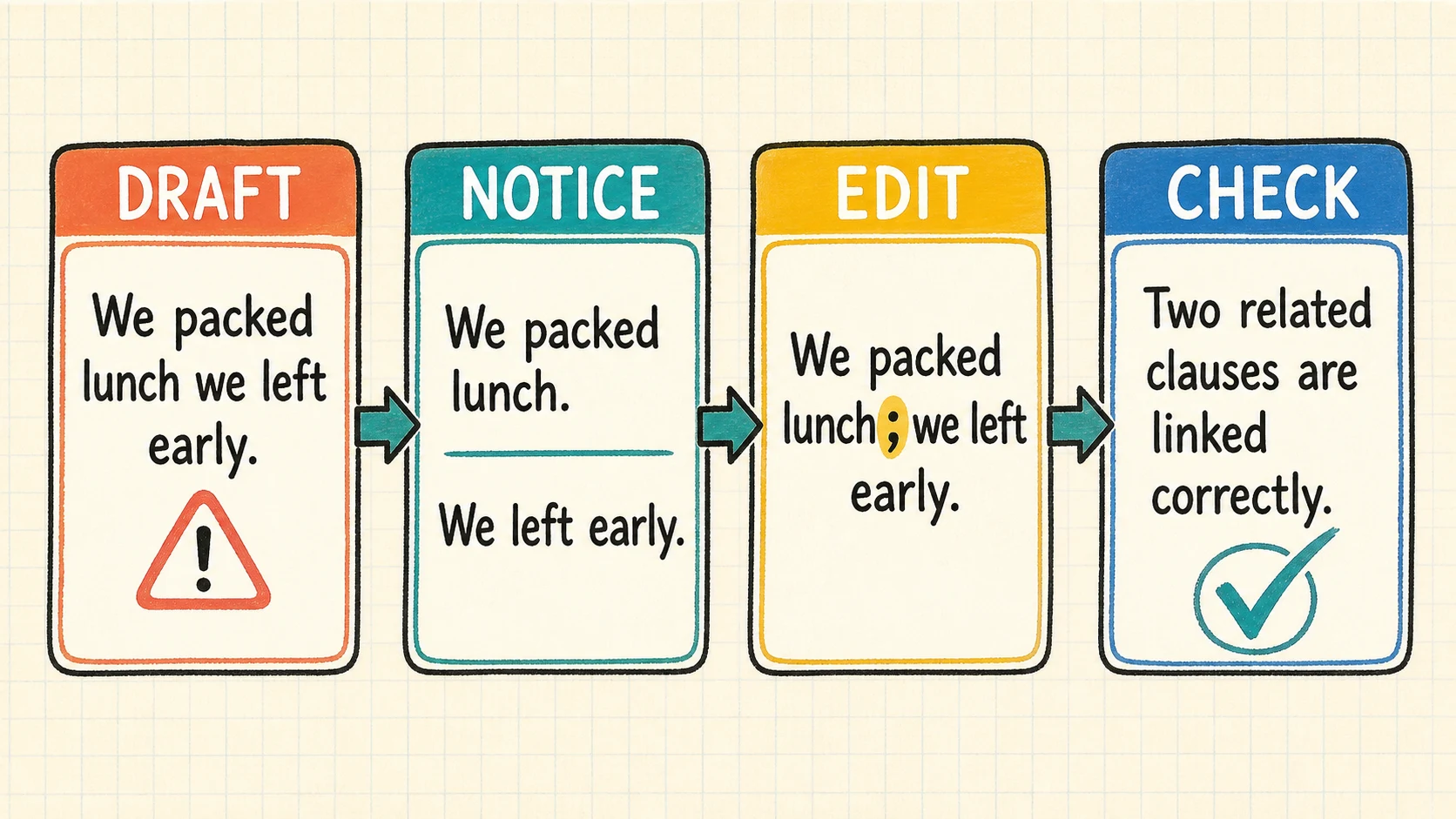 A 4th Grade Punctuation progression from supported practice to independent work