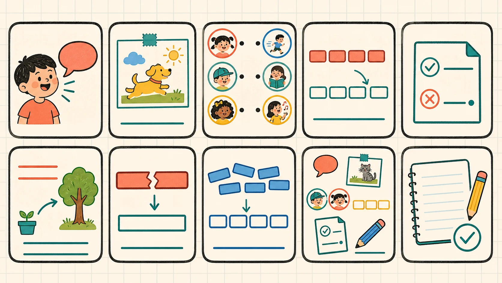A two-week 1st Grade Sentence Structure practice and review plan