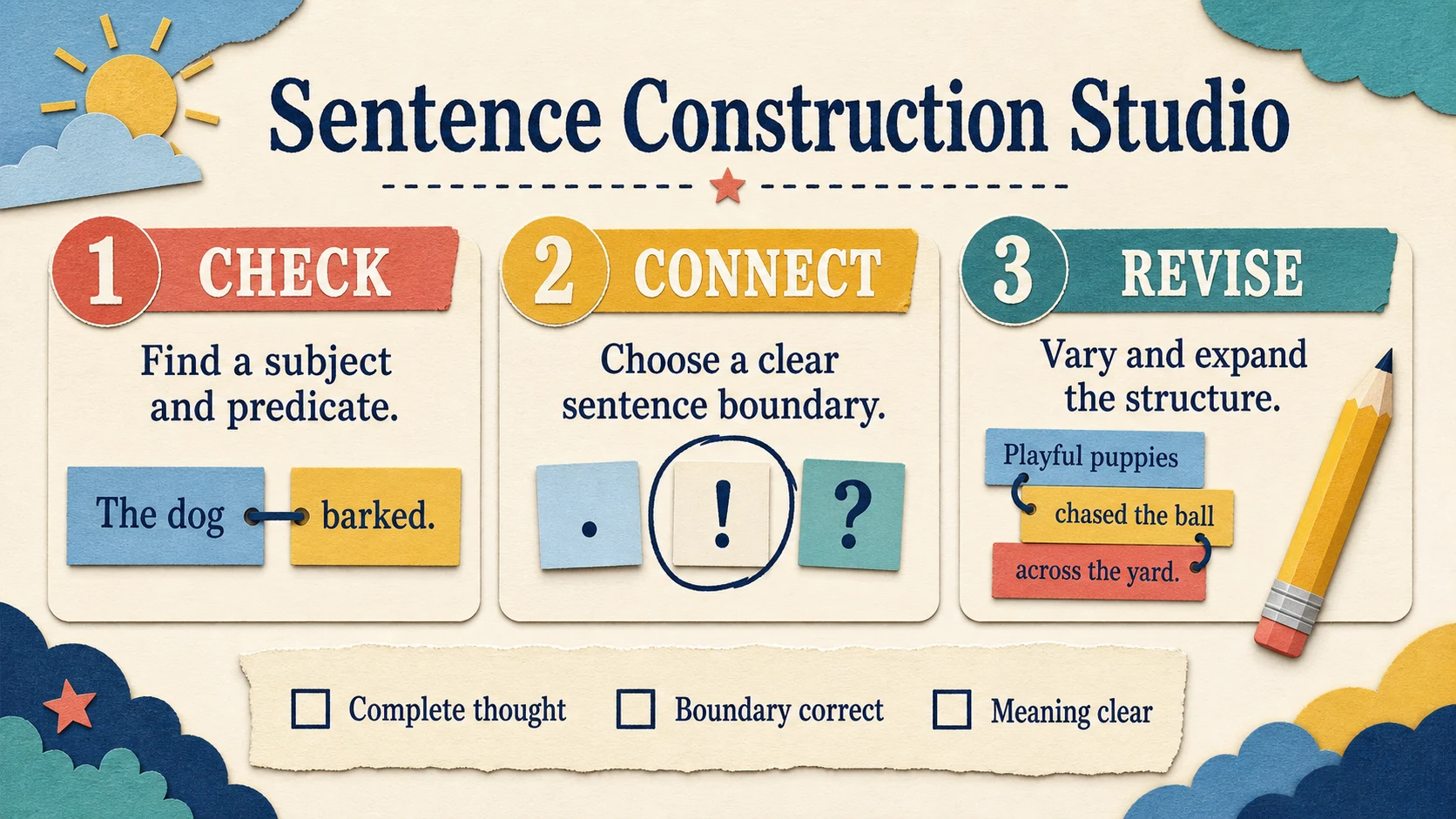 A two-week 2nd Grade Sentence Structure practice and review plan