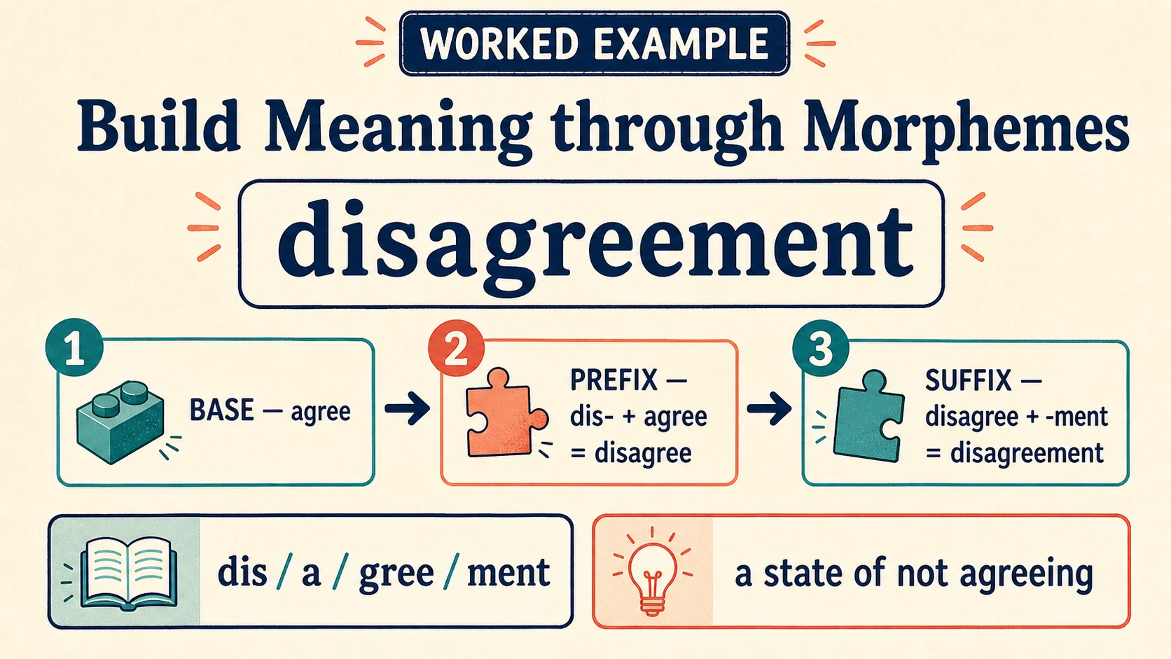 A worked 4th Grade Spelling Words example moving from a concrete model to an answer