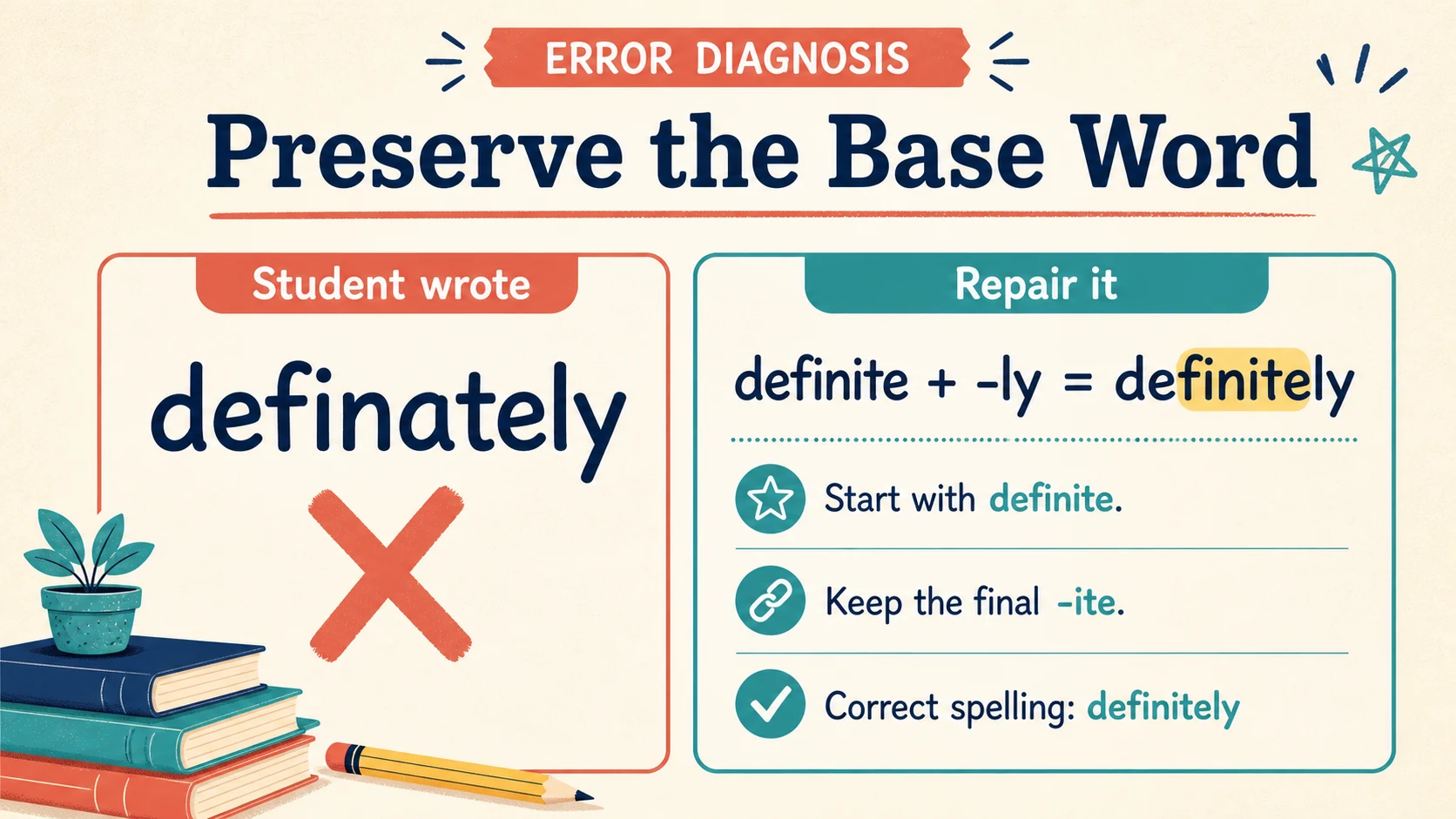 Common 4th Grade Spelling Words errors paired with diagnostic teaching responses
