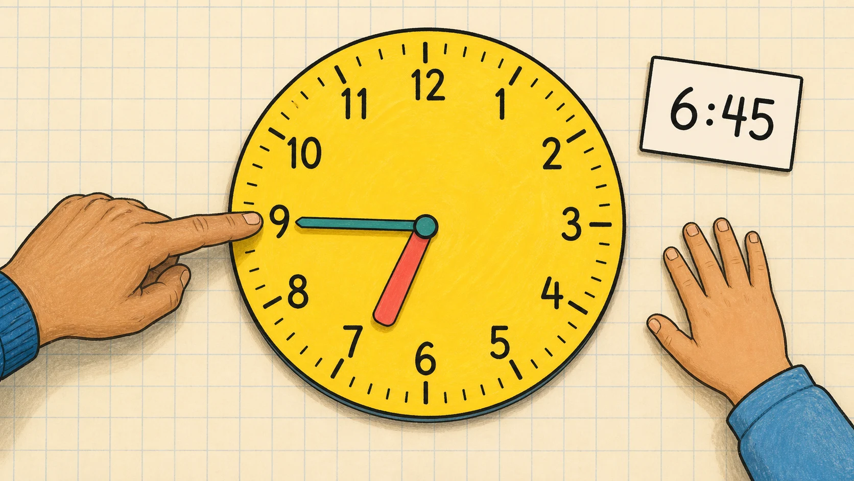 A short, repeatable 1st Grade Telling Time lesson routine