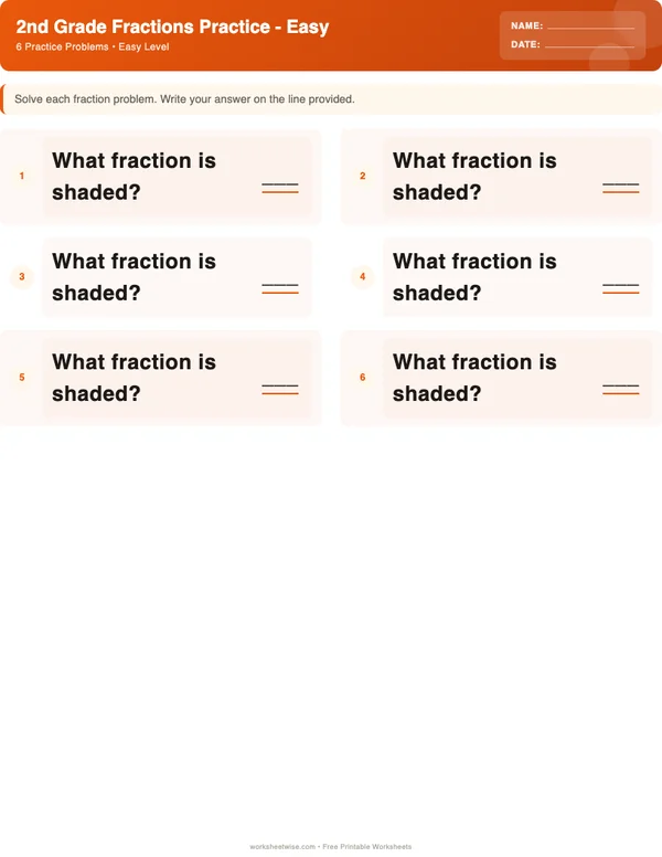 2nd Grade Fractions Worksheets - Halloween Theme (Easy)