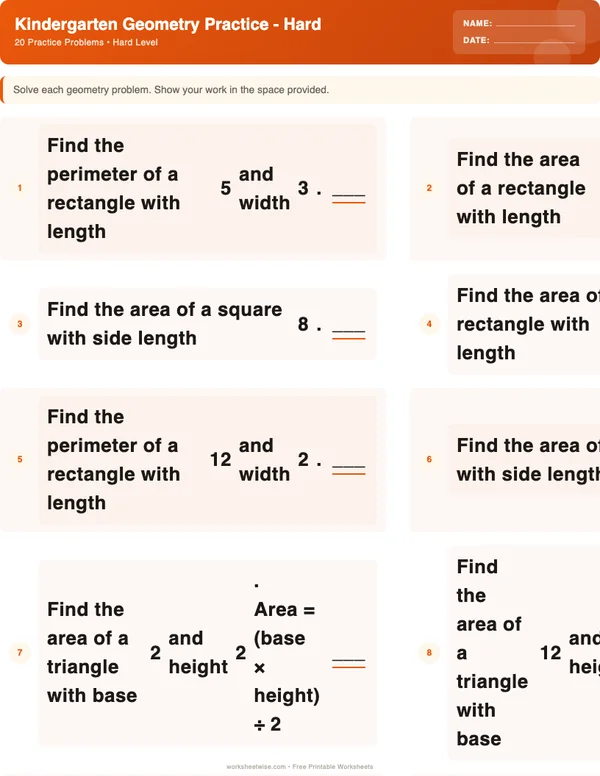 Kindergarten Geometry Worksheets - Halloween Theme (Hard)